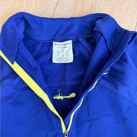 Champion Purple Double Dry Sweatshirt with Bright Yellow Accents - Picture 4 of 6